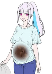 妊婦リゼ_朝ゴミ出しで会う若奥様のお腹にいるのは異色の巨大児