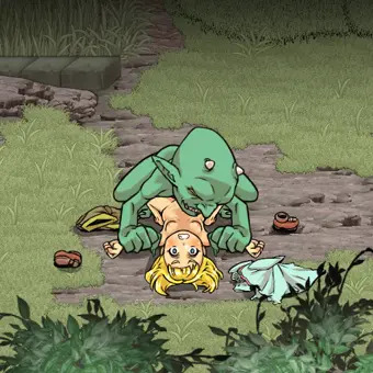ゴブリンの巣穴近くに行ってしまった村娘ちゃん
