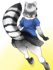 タイツに透けるアライさん柄パンツ