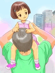 後向き肩車