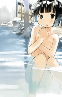 露天風呂の少女