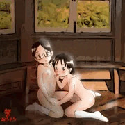 じゃれあう娘