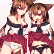 ぱんつ見せてくれる影狼ちゃん姉妹＋ぶっかけ差分付き