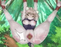 じゃがいもを挿入されスパンキングを受けるネズミ娘