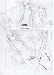 【制作中】ふたなりロリっこが悪ノリで野外露出する漫画【下絵】