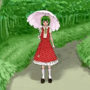 林の入り口に立つ幽香さん