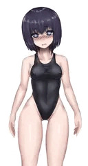 ピチピチの競泳水着を着せられ恥ずかしがる女の子