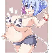 ボテ腹おだんご牛ビキニ