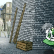 細い路地に駆け込んで