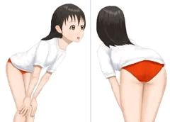 かがむ女の子