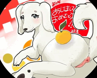 あけおめすイヌケツ鏡餅