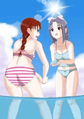 さつきと桃子の水遊び