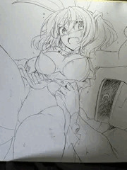 出先で描いてたアルベドバニー唯ちゃん