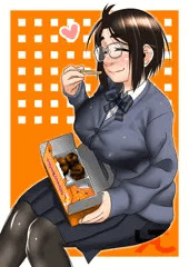 美味しそうに駅弁を食べる鉄JK