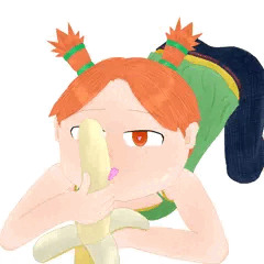 バナナブーメランを舐めてるだけのナツミちゃん