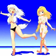 犬の人とナメクジまとわりつけた痴女