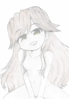 夜這い系荒潮ちゃん（アナログイラスト）