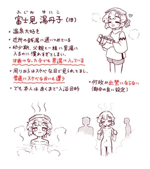 温泉大好きな女の子のオリキャラが誕生しました