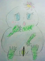 アナログ過去絵39　オリキャラ　妖怪雪ヅリー