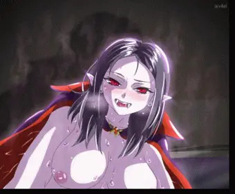女吸血鬼さんに襲われるGIFアニメ