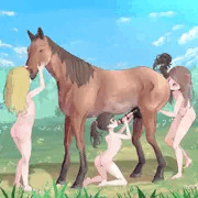 おうまさんを奉仕する子