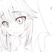 修道服の玉藻の前にしてもらう日　線画