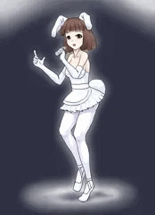 バニー系バレリーナ風エプロン付アイドル歌手
