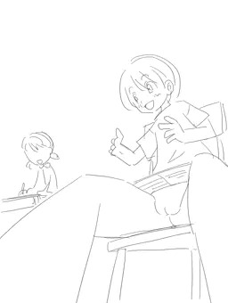 教室でノーパン。