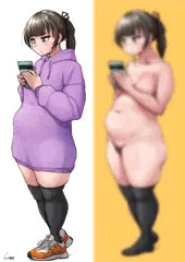 ダボダボパーカーの下にはムチぽちゃボディが...