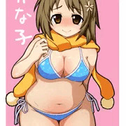 水着マフラーかな子