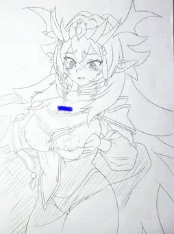 召喚に必要な体液を採取する霊姫ちゃん。