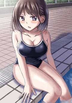 プールサイドで佇むあの子