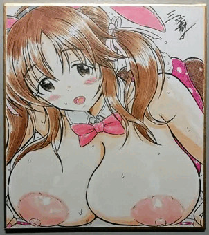 ミニ色紙にバニーとときっぱい