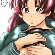 乳首と乳を見せる杏子