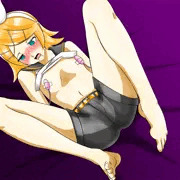 鏡音リンを乳首ローター責め
