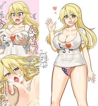 ラフな格好で鎮守府を闊歩するアイオワさんに提督のお仕置きの手が・・・