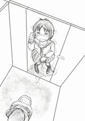 ドア前おもらし女子