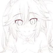 小さな玉藻の前とチュッチュもにゅもにゅ　線画
