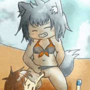 砂浜放尿チャレンジ