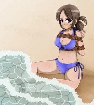 青ビキニのお姉さん