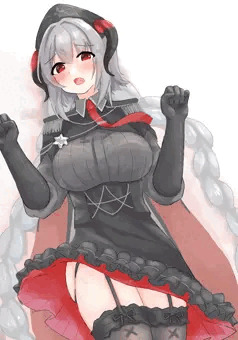 頬を赤らめるニュルンベルクちゃん (アズールレーン)