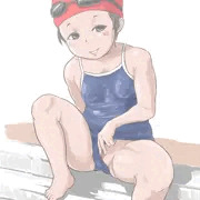 プールサイドで見せつけてくるロリ
