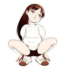 続・しゃがみブルマー。