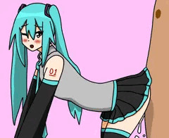 中出しされるミクさん。