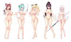 【エロRPG】全裸の立ち絵を並べてみた