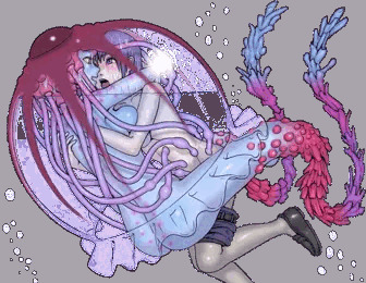 くらげちゃん無理やり潜水