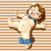 デブ子 暑いから脱いで寝る