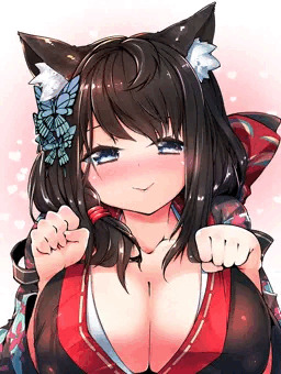 扶桑にゃんに挟んでもらう。