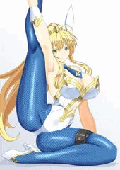 開脚バニ上