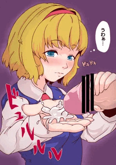 手コキで射精させて精液を掌で受けるアリス